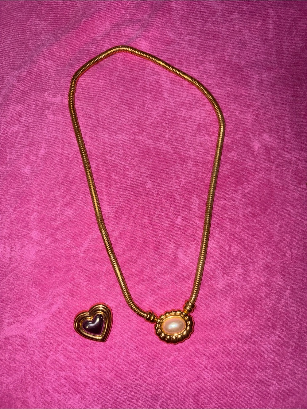 Joan Rivers Vintage Gold Tone Necklace with Interchangeable Pendant